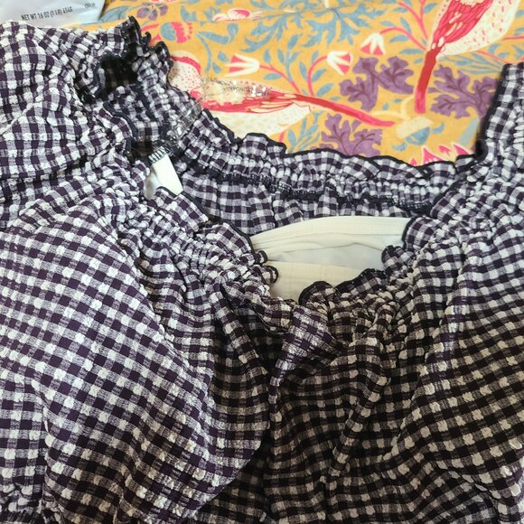 Kate Spade XL crop top in gingham check -- NWT - Picture 4 of 9